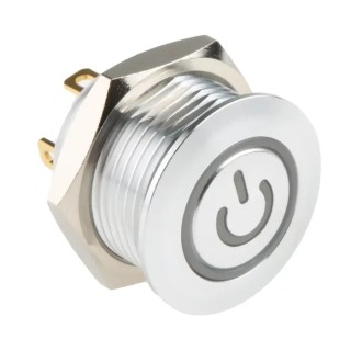 RS PRO Illuminated Momentary Push Button Switch, Panel Mount, 16 mm Cutout, SPST, Green and Red LED, IP67, 36 V dc 175-8720