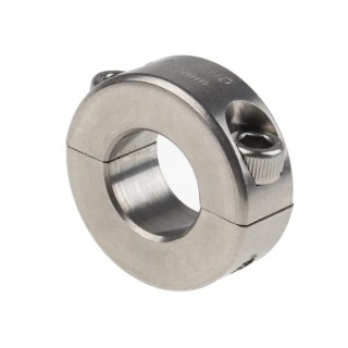 Ruland Stainless Steel Two Piece Double Wide Shaft Collar, Clamp Screw, Bore 20 mm, OD 40 mm, Width 15 mm MSP-20-SS