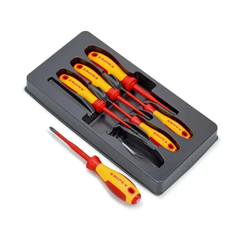 Knipex Phillips and Pozidriv Insulated Screwdriver Set, 6-Piece, 1000V VDE Certified 00 20 12 V03
