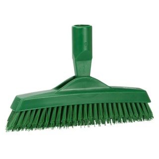 Vikan Hard Bristle Green Crevice Scrub Brush 225mm Width, 40mm Polyester Bristles 70402