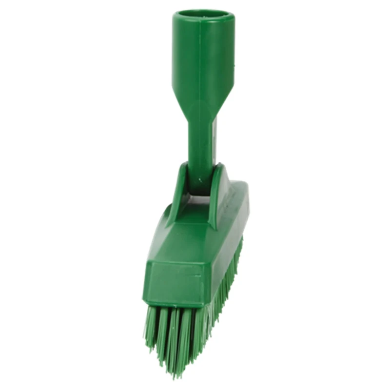 Vikan Hard Bristle Green Crevice Scrub Brush 225mm Width, 40mm Polyester Bristles 70402