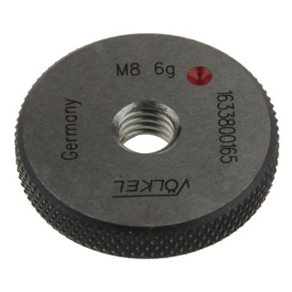 Volkel M8 x 1.25 Ring Gauge, 1.25 mm Pitch Diameter, Metric, Tapered, DIN ISO 1502 16338