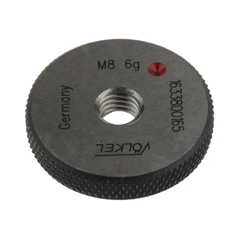 Volkel M8 x 1.25 Ring Gauge, 1.25 mm Pitch Diameter, Metric, Tapered, DIN ISO 1502 16338