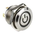 RS PRO Illuminated Momentary Panel Push Button Switch, 16 mm Cutout, SPST, Green LED, IP67, 36 V dc 175-9201