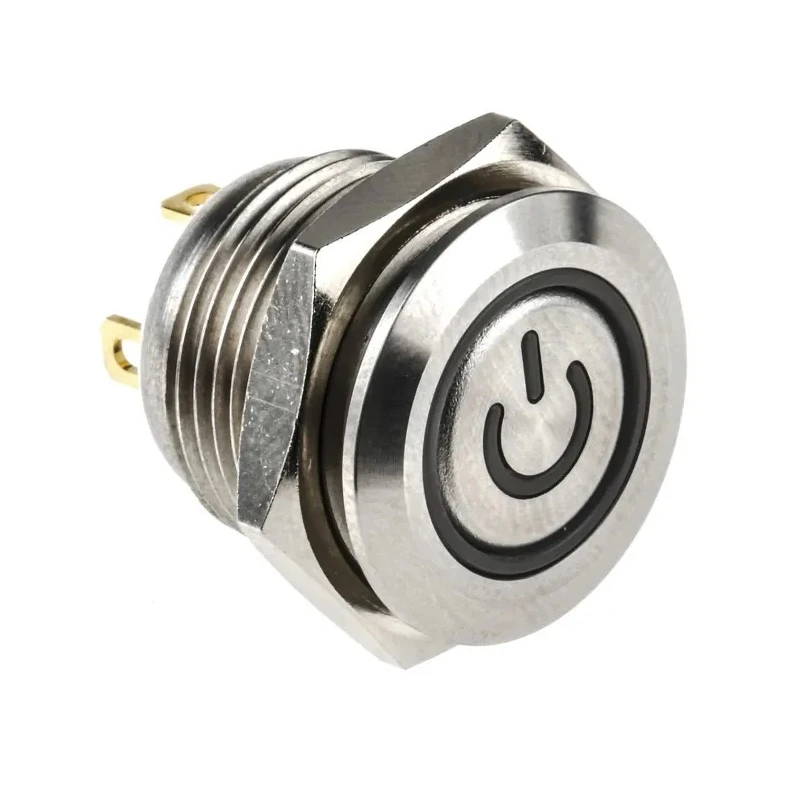 RS PRO Illuminated Momentary Panel Push Button Switch, 16 mm Cutout, SPST, Green LED, IP67, 36 V dc 175-9201