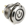 RS PRO Illuminated Momentary Panel Push Button Switch, 16 mm Cutout, SPST, Green LED, IP67, 36 V dc 175-9201