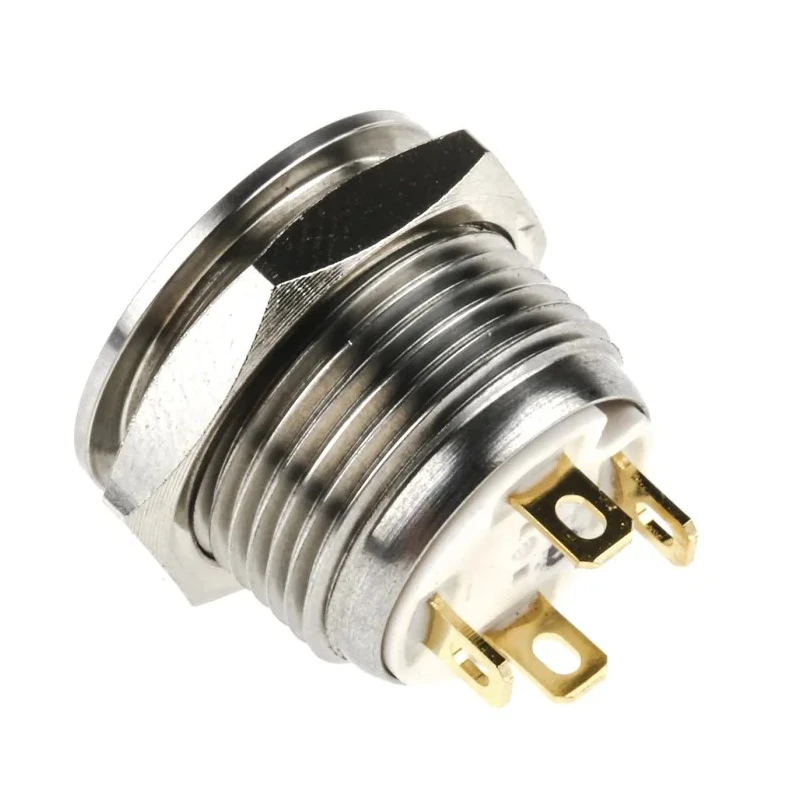 RS PRO Illuminated Momentary Panel Push Button Switch, 16 mm Cutout, SPST, Green LED, IP67, 36 V dc 175-9201