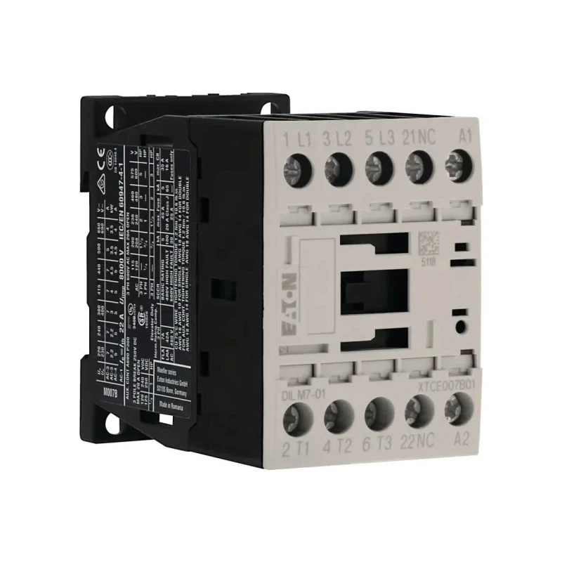 Eaton DILM Contactor 24V AC Coil, 3-Pole, 7 A, 3 kW Power Rating, 3 NO Contacts, 400V AC, DIN 276589 DILM7-01(24V50/60HZ)