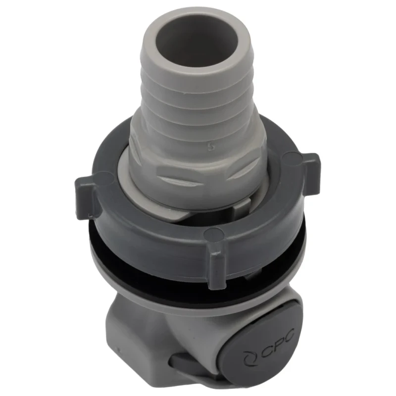Colder Products Hose Connector 0.75 in ID Threaded Male Polypropylene Body Grey Color 4.2 bar Pressure HFCD161212