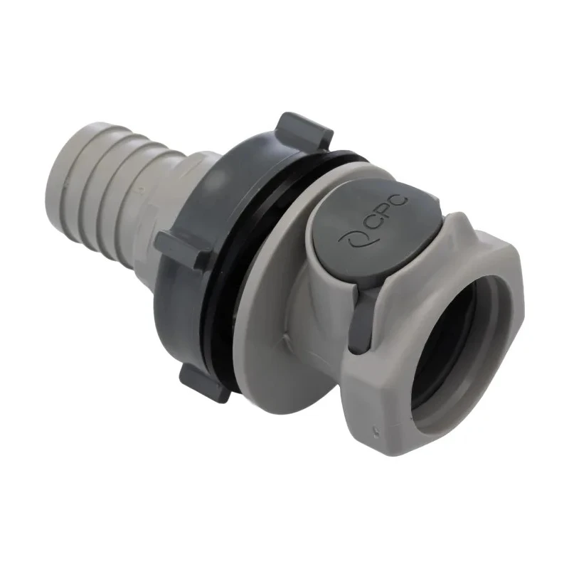 Colder Products Hose Connector 0.75 in ID Threaded Male Polypropylene Body Grey Color 4.2 bar Pressure HFCD161212