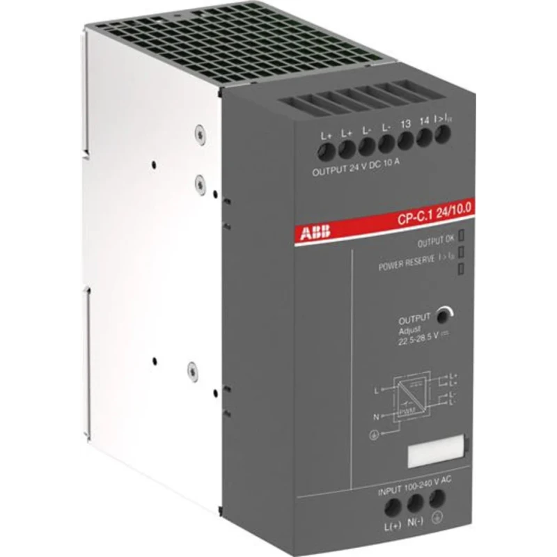 ABB CP-C.1 Switched Mode DIN Rail Power Supply 240W 24V DC Output 10A AC/DC Input 90-264V 1 1SVR360663R2001 CP-C.1 24/10.0-C