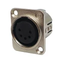 Deltron Panel XLR Connector, Straight Orientation, 50V Rated, Female 5-Way Silver Plated Contacts 716-0501