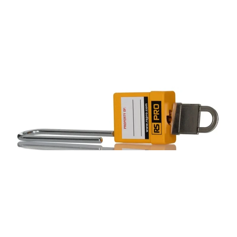 RS PRO Yellow 1-Lock Safety Lockout Padlock Steel Shackle 5 mm 73 mm Length 180-6818