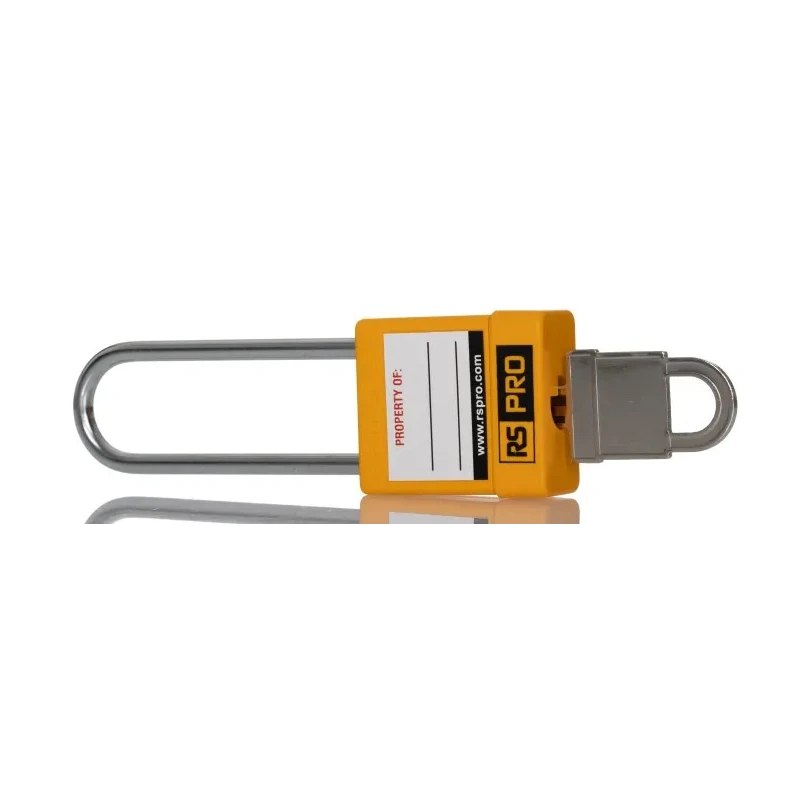 RS PRO Yellow 1-Lock Safety Lockout Padlock Steel Shackle 5 mm 73 mm Length 180-6818