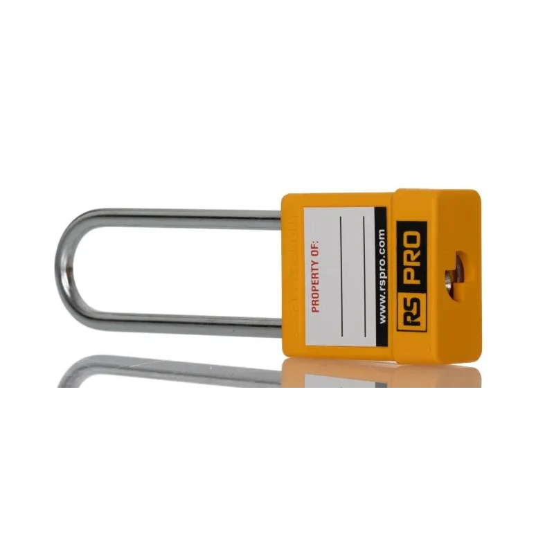 RS PRO Yellow 1-Lock Safety Lockout Padlock Steel Shackle 5 mm 73 mm Length 180-6818