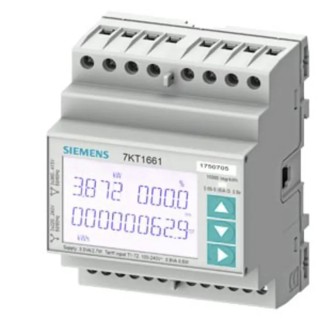Siemens 3 Phase Digital LCD Energy Meter 7KT1672, 5A Rated Current, 90.6x72.3mm Cutout, Pulse Output
