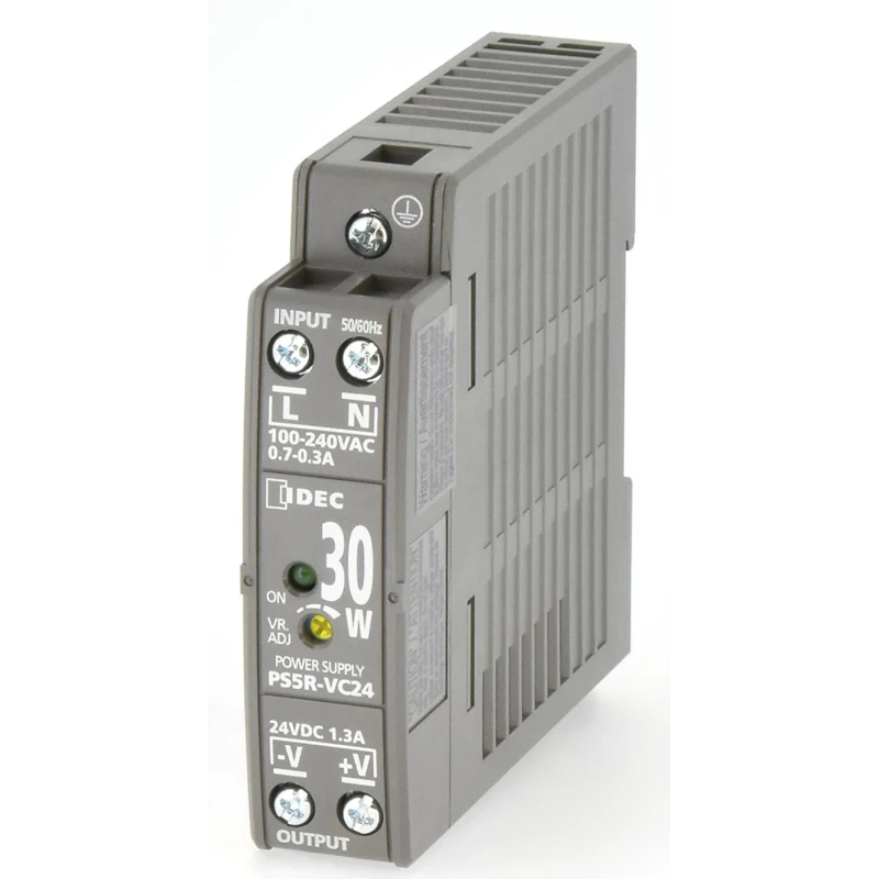 Idec PS5R Switched Mode Din Rail Power Supply 1-Phase AC/DC Input 85-370 V, 24 V DC Output, 1.3 A, 30 W PS5R