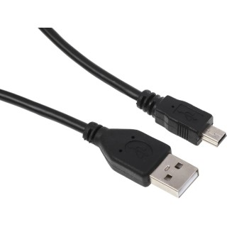 RS PRO IC Socket USB Cable Male USB Type A to Male Mini USB Type B Black 500 mm 182-8490