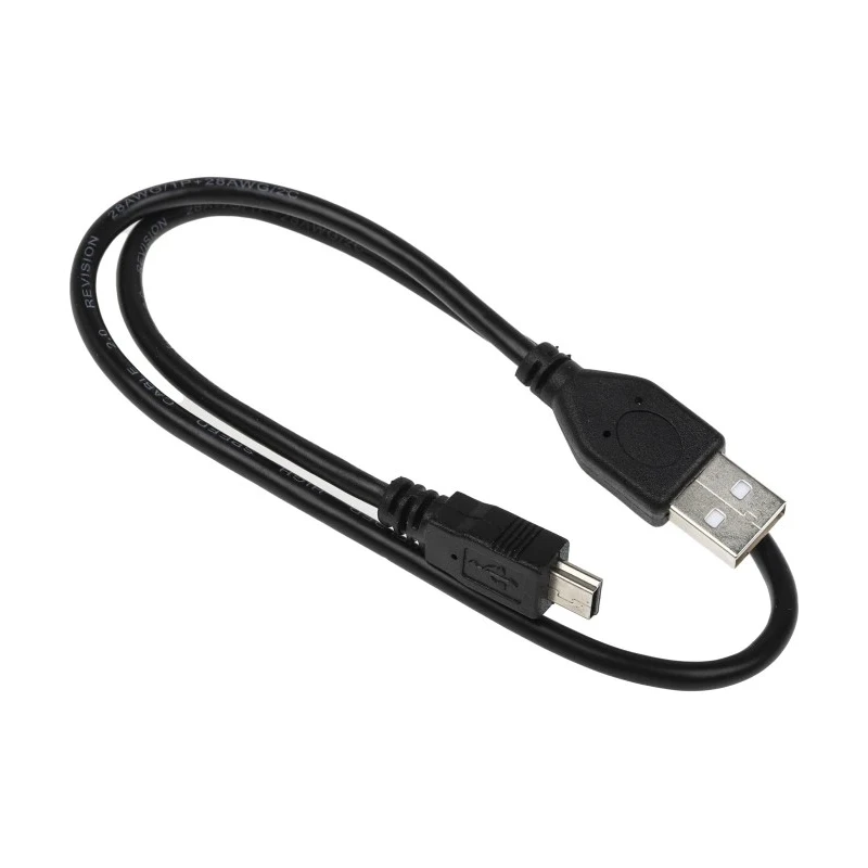 RS PRO IC Socket USB Cable Male USB Type A to Male Mini USB Type B Black 500 mm 182-8490