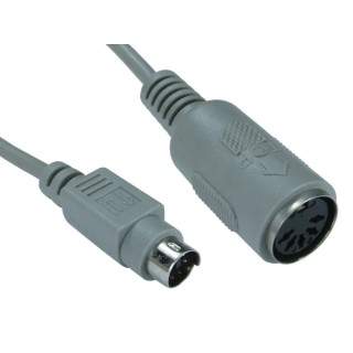 RS PRO Male PS/2 to Female Mini DIN KVM Cable, Grey PVC Jacket, 150mm Length 182-8516