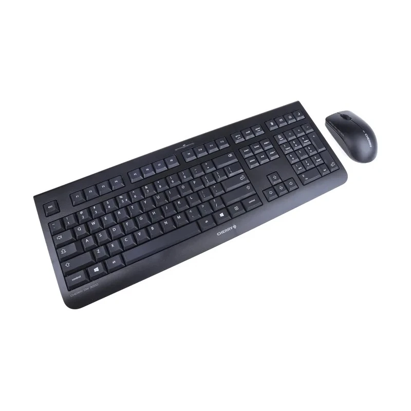 Cherry DW 3000 Wireless Standard Keyboard & Mouse Set QWERTY USB Optical Mouse 104 Keys Black JD-0710EU-2