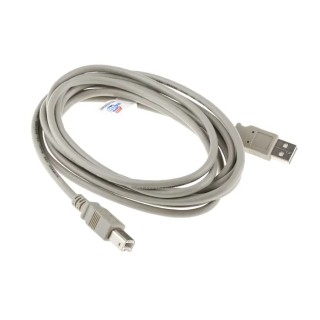 RS PRO IC Socket USB Cable Male USB Type A to Male USB B USB 2.0 Grey 3m 182-8833