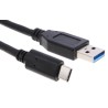 RS PRO IC Socket USB Cable Male USB Type C to Male USB 3.0 USB Type A Black 1m 182-8847