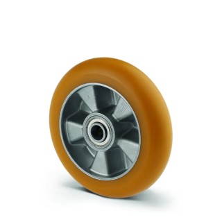Tente Yellow Polyurethane Trolley Wheel 160mm Diameter 50mm Width 1600kg Load Capacity ITP160X50-20 R25 convex 92 shore