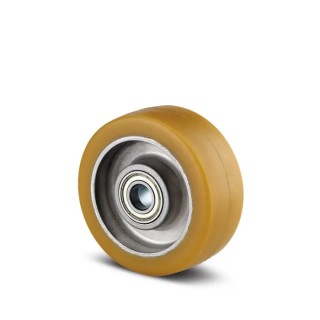 Tente Yellow Polyurethane Trolley Wheel Load Capacity 600 kg, Wheel Diameter 100 mm, Wheel Width 40 mm, Bore ITP100X40-8