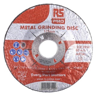 RS PRO Abrasive Disc Aluminium Oxide 115 mm Diameter x 6 mm Thick Fine Grade P120 Grit 5 Per Pack 184-9237