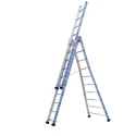 TUBESCA Aluminium 3-Section Ladder with 6.85 m Extended Height and 3.49 m Closed Height Model 02443610