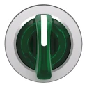 Schneider Electric ZB4 Series 3 Position Illuminated Selector Switch Head, 30 mm Cutout, Green Handle, IP66 IP67 ZB4FK1833