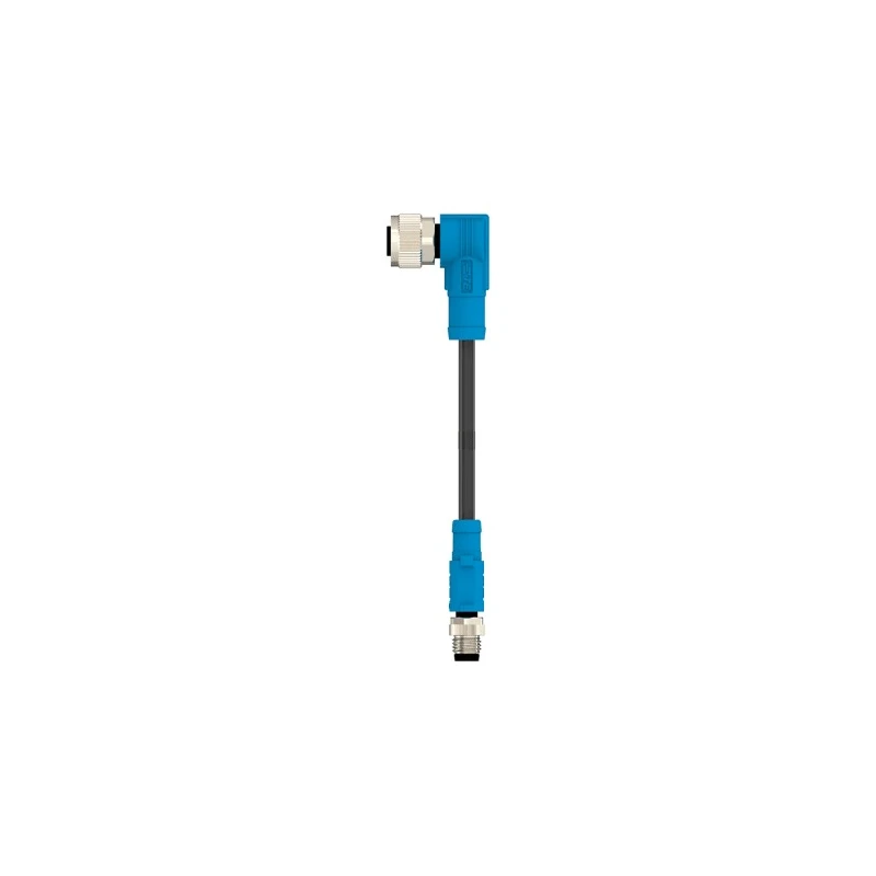 TE Connectivity Sensor Actuator Cable Male 4 way Right Angle to Female 4 way Straight, 500 mm, Black PVC T4052118004-001