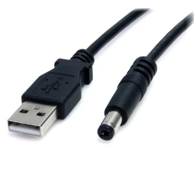 StarTech.com USB 2.0 Cable Male USB Type A to Male Barrel Power Black Polyvinyl Chloride Jacket 914.4mm USB2TYPEM