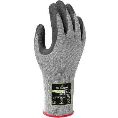 Showa Grey HPPE Polyester Work Gloves Size 9 Latex Foam Coating SHO346