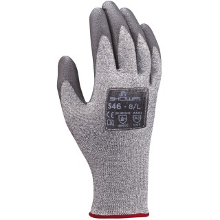 Showa Grey HPPE Polyester Work Gloves Size 7 Polyurethane Coating SHO546