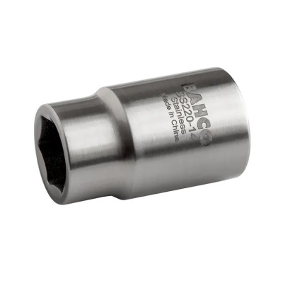 Bahco 1/2 in Drive 16 mm 6 Point Square Socket Stainless Steel 40mm Length SS220-16