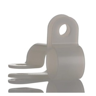 HellermannTyton Polyamide P-Clip Natural Colour 9.5 mm ID, 4.2 mm Mounting Hole Diameter 211-60059 H5P-PA66-NA