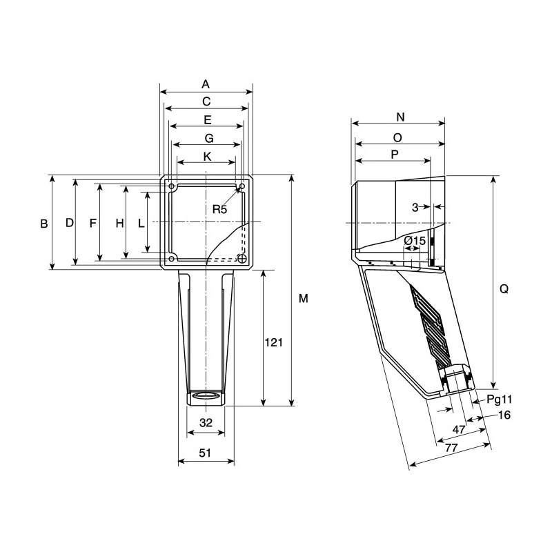 Rose Yellow Polyamide Handheld Enclosure Integral Battery Compartment Display Window IP65 105mm x 85mm x 266mm 292150000