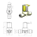 RS PRO Solenoid Valve 2 Port Normally Closed 24V AC/DC 3/8 in Inlet Male to 3/8 in Outlet Male 190-4139