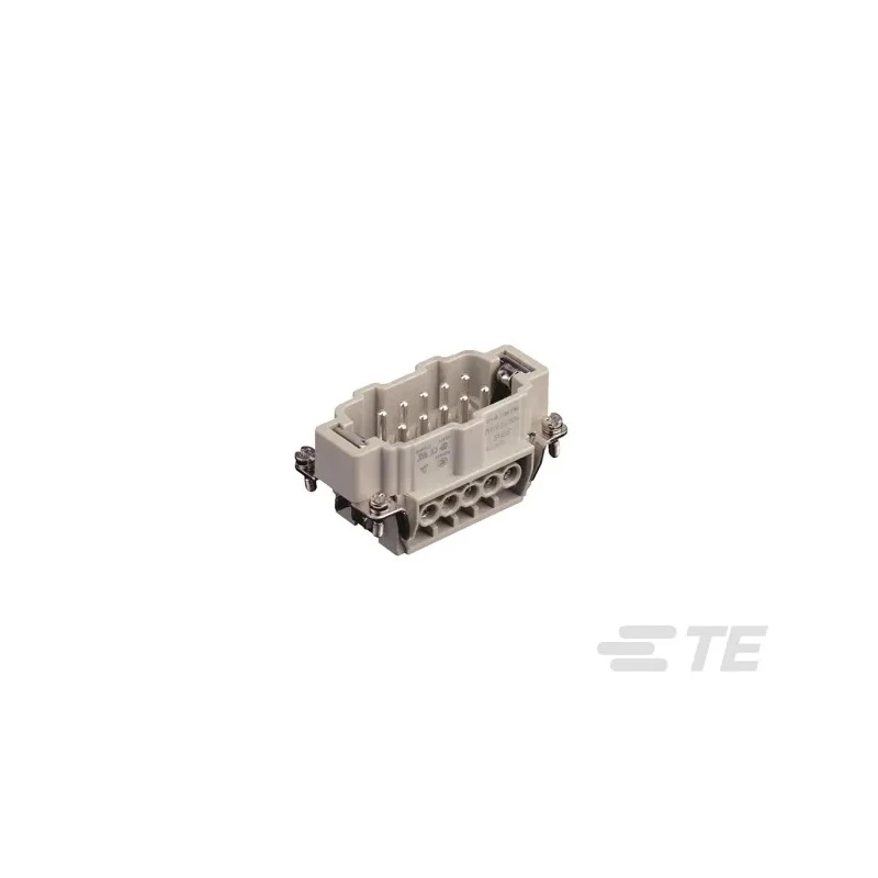 TE Connectivity Heavy Duty Power Connector Insert 16A 500V HDC HE Series Male 10 Contacts T2040102101-000