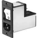 Schurter IEC Connector Screw Mount 2 Pole, Line Filter, 250V AC 10A Quick Connect Termination 3-109-572