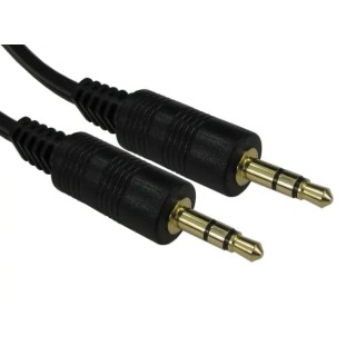 RS PRO Male 3.5 mm Stereo Jack to Male 3.5 mm Stereo Jack Auxiliary Cable Black 5m 192-4410