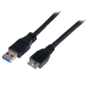StarTech.com USB 3.0 Male USB Type A to Male Micro USB Type B Cable Black 1m USB3CAUB1M