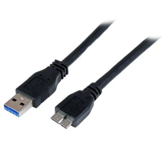 StarTech.com USB 3.0 Male USB Type A to Male Micro USB Type B Cable Black 1m USB3CAUB1M