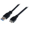 StarTech.com USB 3.0 Male USB Type A to Male Micro USB Type B Cable Black 1m USB3CAUB1M