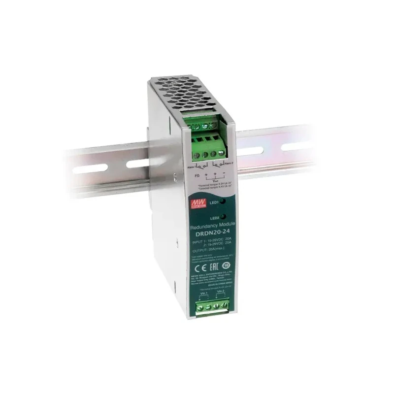 MEAN WELL 20A DIN Rail Redundancy Module for 12V/24V/48V Systems DRDN20-12