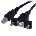 StarTech.com USB 2.0 Female USB Type B to Female USB B Connector Cable Black 900mm USBPNLBFBM3