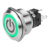 EAO 82 Series Illuminated Momentary Push Button Switch Panel Mount, 22.3 mm Cutout, SPDT, Green LED, IP65 82-6151.1133.B002
