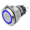 EAO Illuminated Latching Push Button Switch Panel Mount, Silver Actuator, Blue LED, 22.3 mm Cutout, SPDT 82-6651.2124
